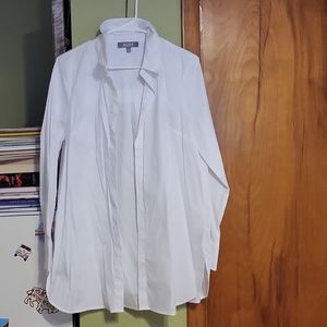 Nwot Marled long sleeve oversized white button down large